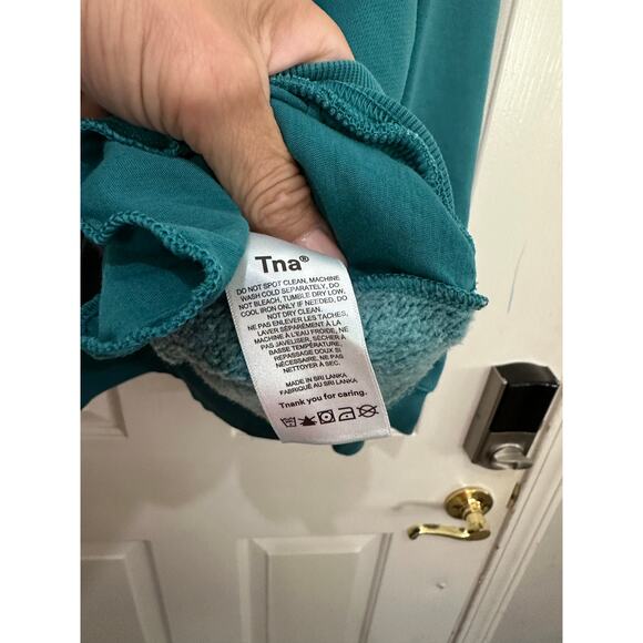 AritziaTNA Women's Green Sweatfleece Cozy Fleece Mega FIt Sweatshirt Size Size 3 - Picture 4 of 6